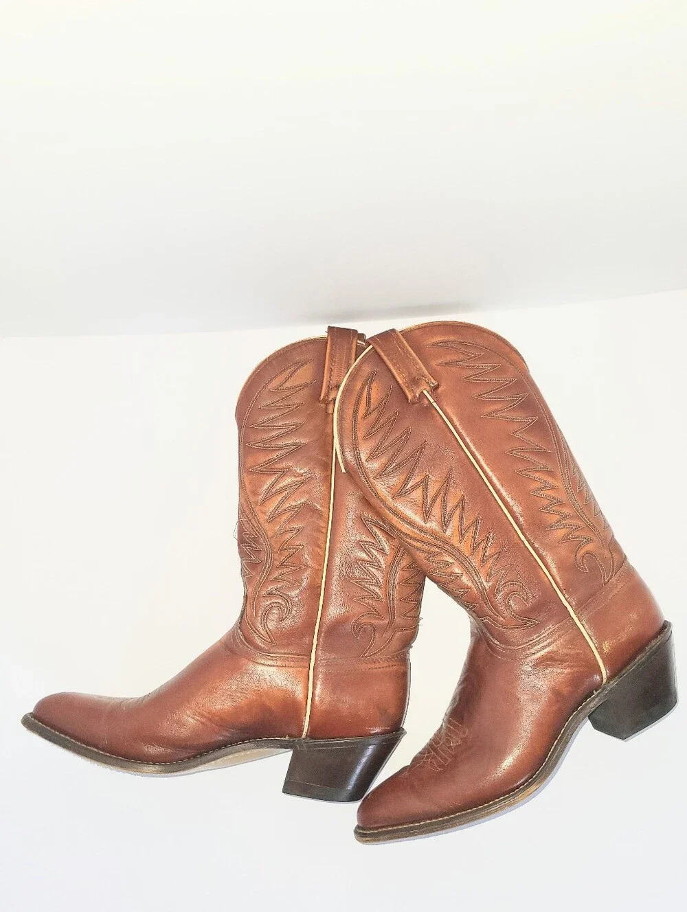 Vintage acme Cowboy Boots 1970's Genuine Leather Western Flame 7 C - Picture 16 of 16